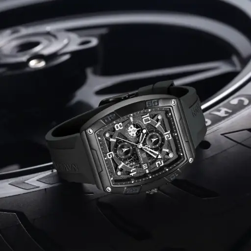 Naviforce NF8052 Luminous Hollow Dial Barrel-shaped Sports Watch