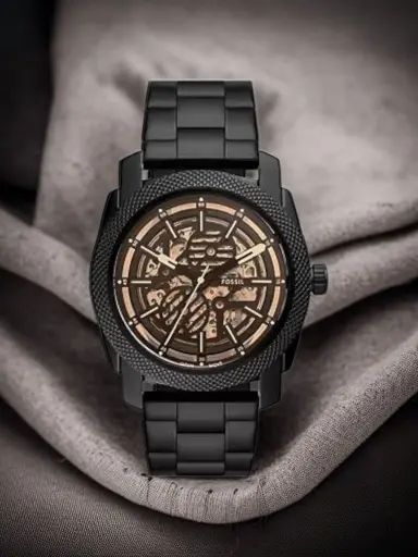 Fossil Machine Automatic Black Stainless Steel Watch